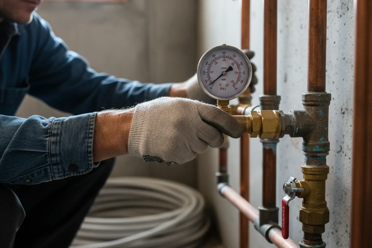 Pressure testing a repaired line during Water Line Repair in Point Pleasant